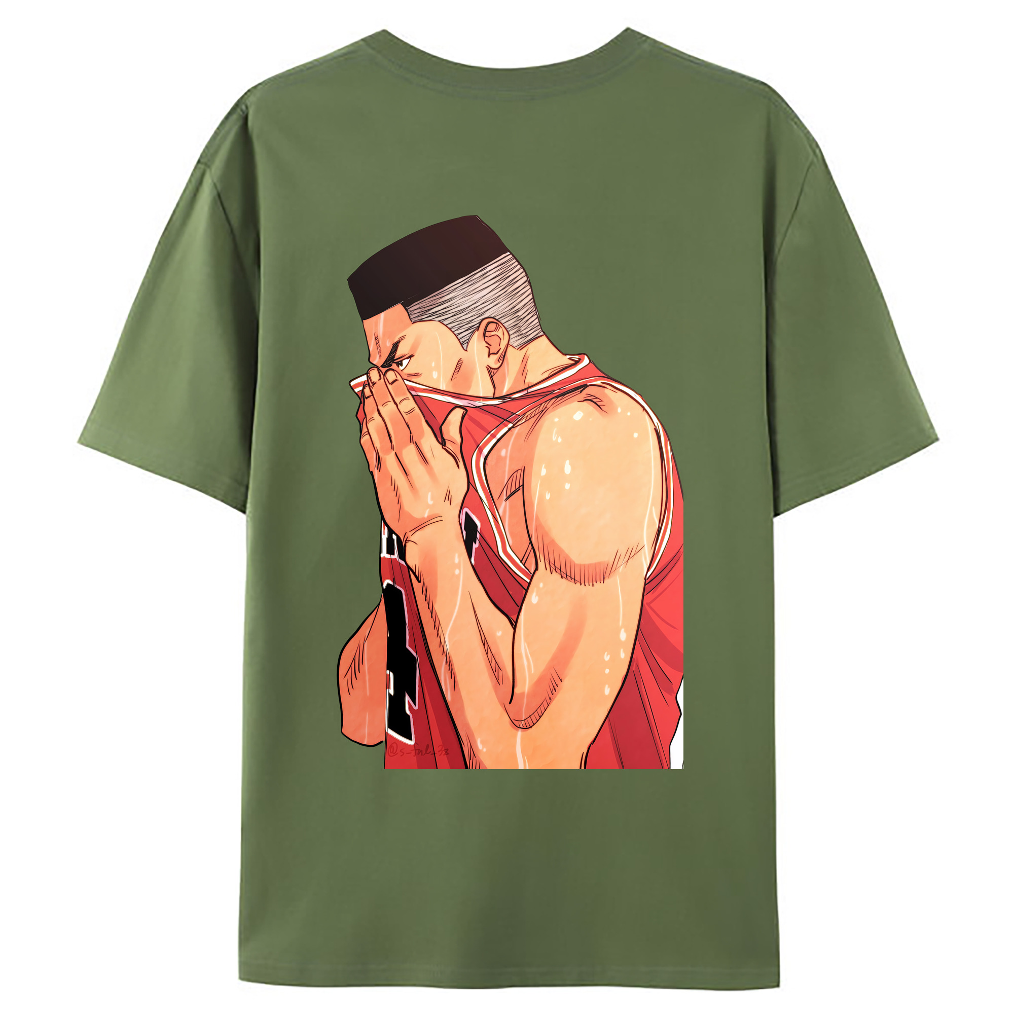 （画像用） SLAM DUNK／スラムダンク 綿100％ メンズ半袖Tシャツ（バックプリント） 通気性
